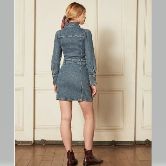 Boyish Emmett Puff Shoulder Denim Dress in “Mirror” Size XL - Picture 2 of 14